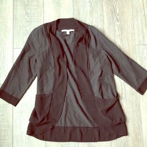 Black silk cardigan